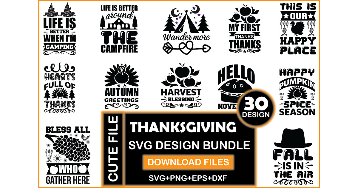 Thanksgiving SVG Bundle 4 - CraftNest - Digital Crafting and Art