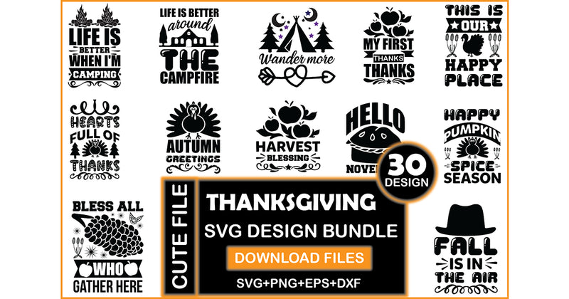 Thanksgiving SVG Bundle 4 - CraftNest - Digital Crafting and Art