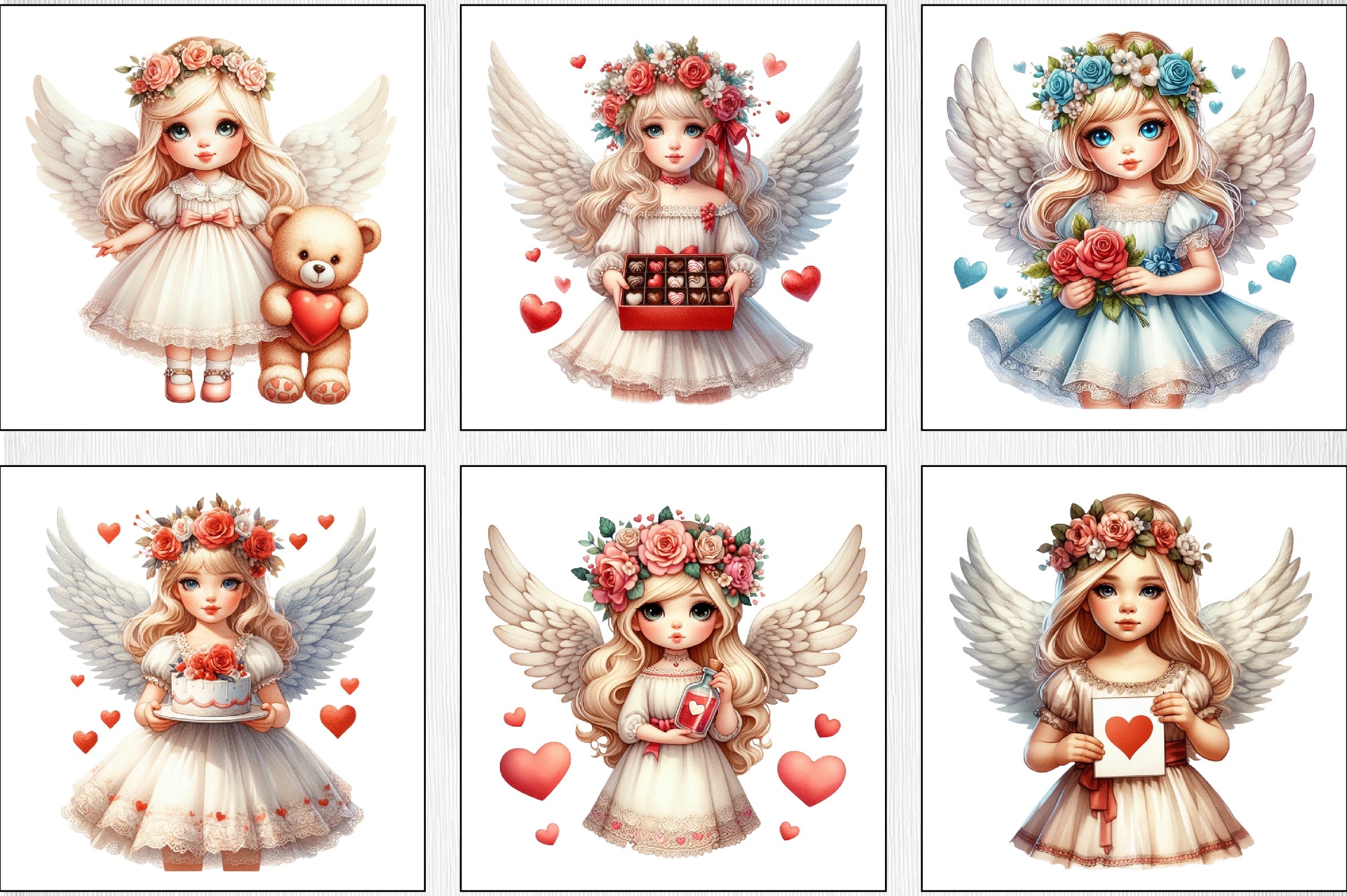 Valentine Fairy Girl Clipart Bundle 4 - CraftNest - Digital Crafting and Art