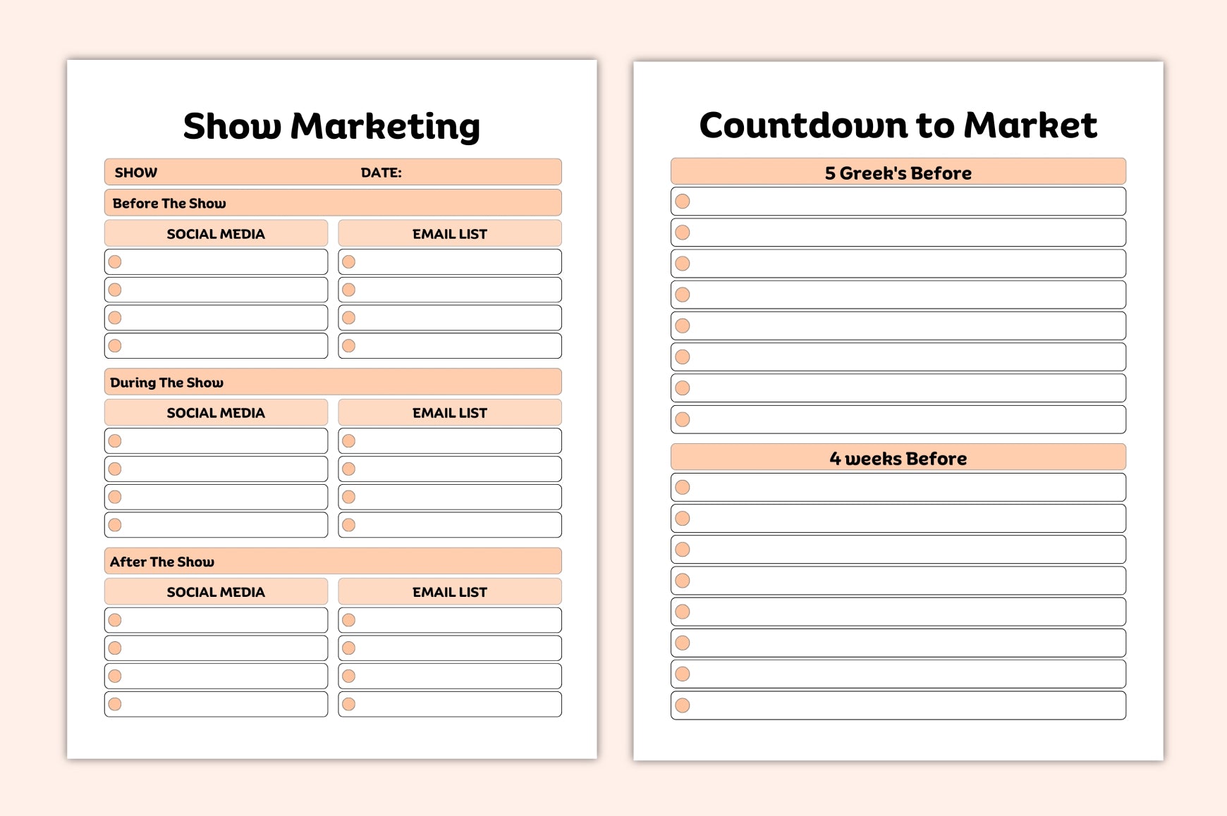 Craft Fair Vendor Planner