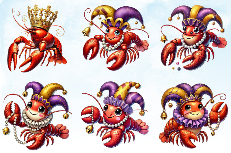 Mardi Gras Crawfish Clipart Bundle 2 - CraftNest - Digital Crafting and Art