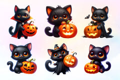 Funny Halloween Scary Cat Clipart Bundle 2 - CraftNest - Digital Crafting and Art