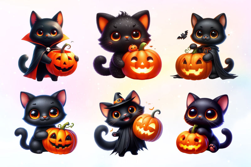 Funny Halloween Scary Cat Clipart Bundle 2 - CraftNest - Digital Crafting and Art