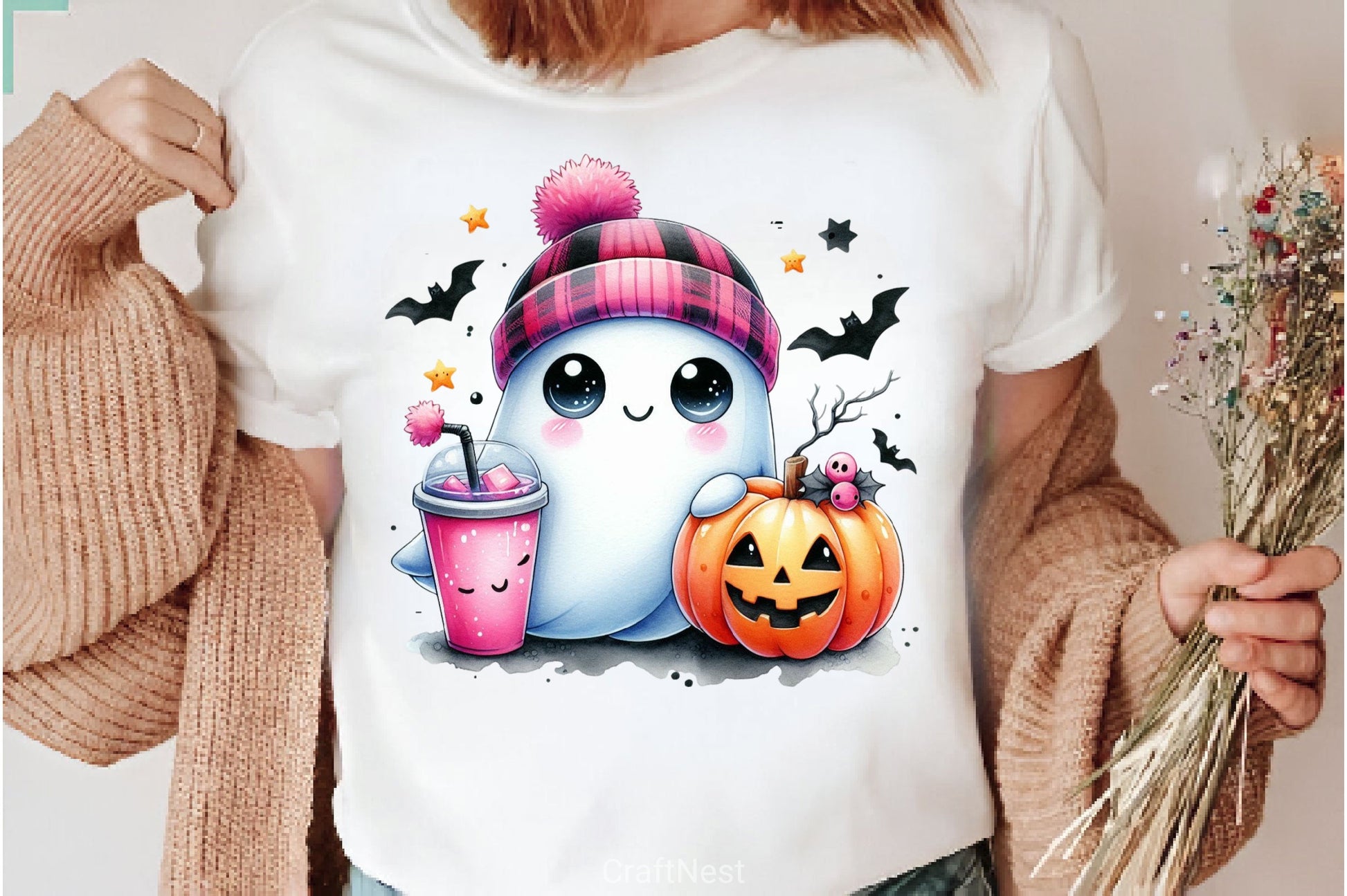 Cute Ghost Cute Halloween Clipart Bundle 20 - CraftNest - Digital Crafting and Art