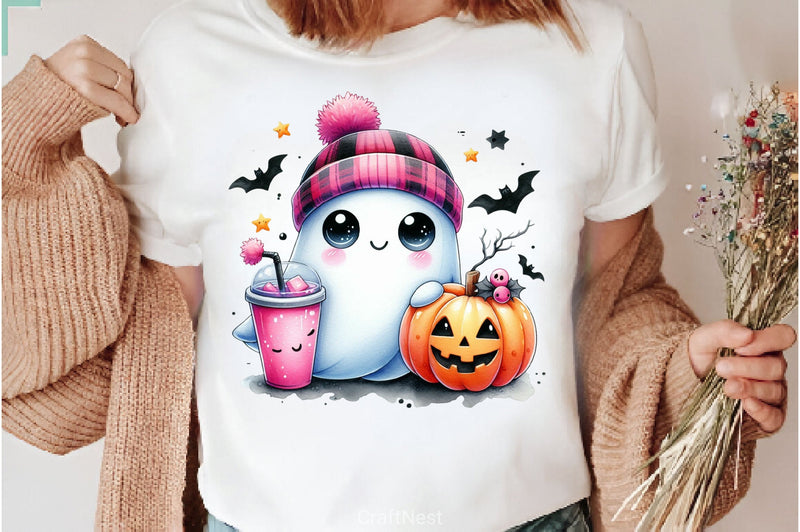 Cute Ghost Cute Halloween Clipart Bundle 20 - CraftNest - Digital Crafting and Art