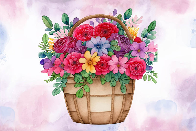 Flower Basket Clipart Bundle 1 - CraftNest - Digital Crafting and Art
