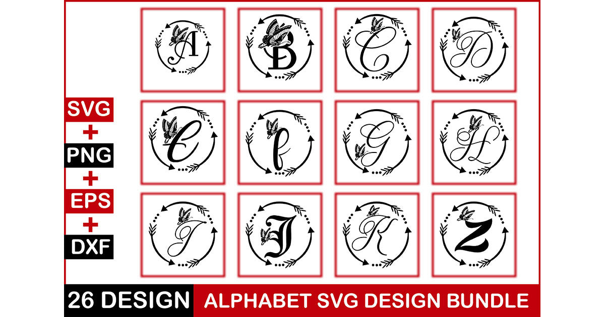 Alphabet SVG Bundle - CraftNest - Digital Crafting and Art
