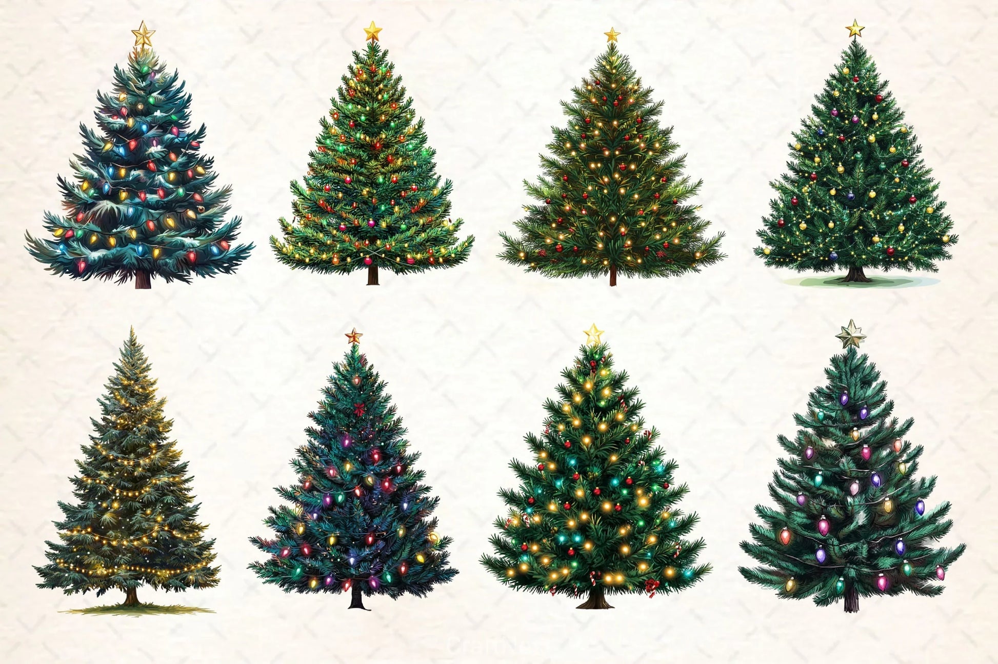 Christmas Tree Clipart Bundle 16 - CraftNest - Digital Crafting and Art