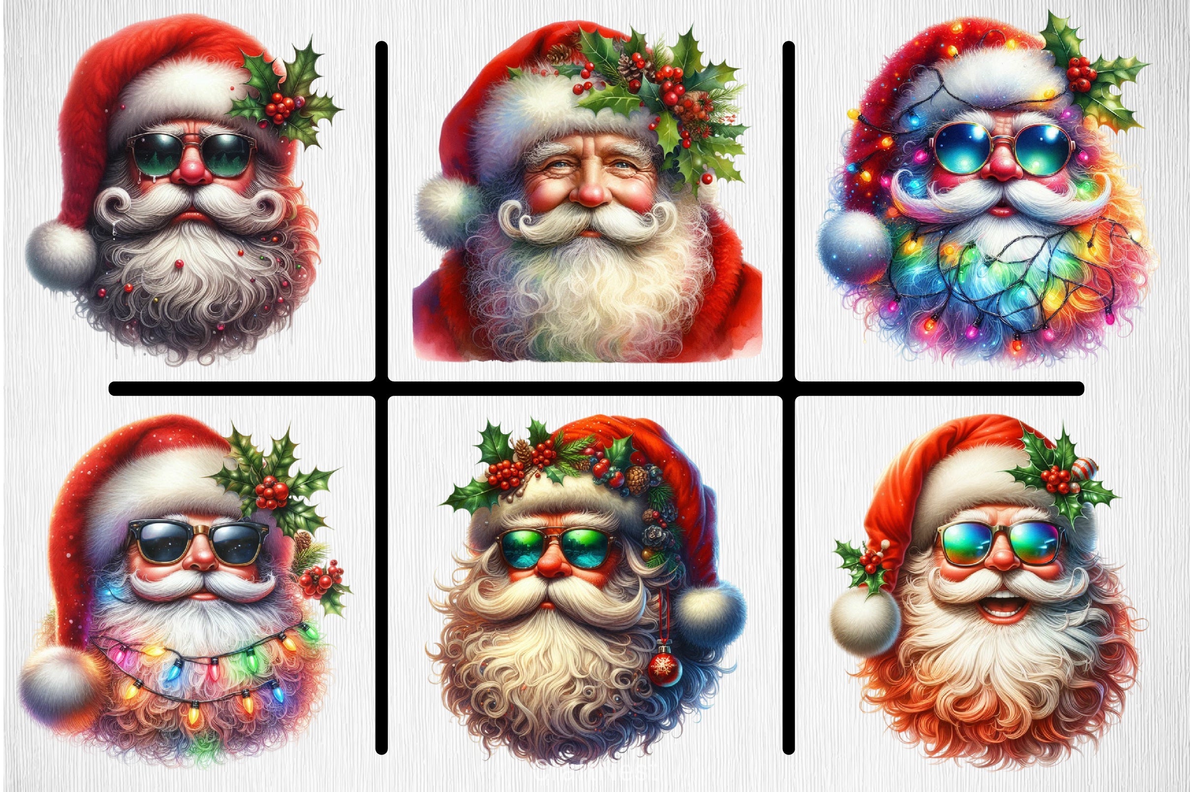 Santa Claus Christmas Clipart Bundle - CraftNest - Digital Crafting and Art