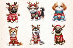 Christmas Dogs Clipart Bundle 3 - CraftNest - Digital Crafting and Art