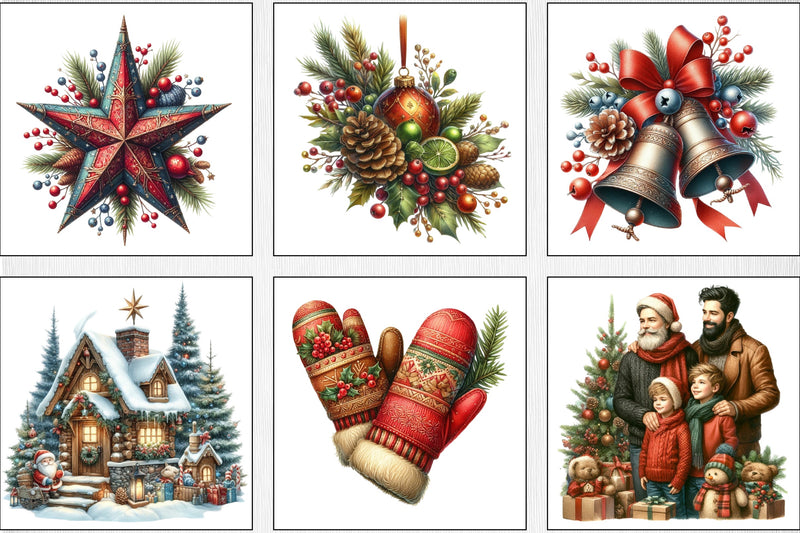 Rustic Christmas Clipart Bundle - CraftNest - Digital Crafting and Art