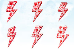 Valentine's Lightning Bolt Clipart Bundle - CraftNest - Digital Crafting and Art