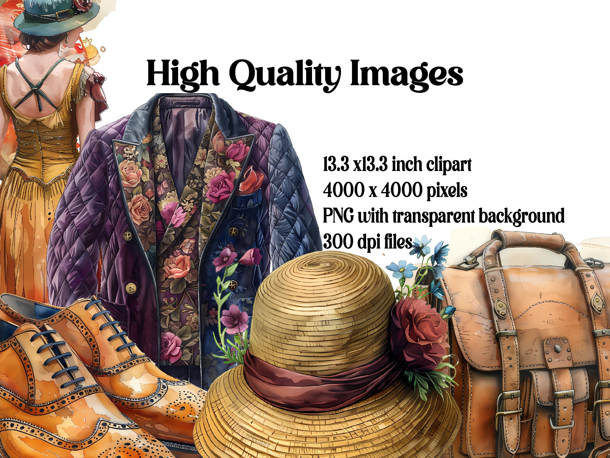 Vintage Fashion Clipart - CraftNest - Digital Crafting and Art