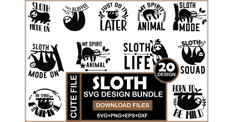 Sloth SVG Bundle - CraftNest - Digital Crafting and Art