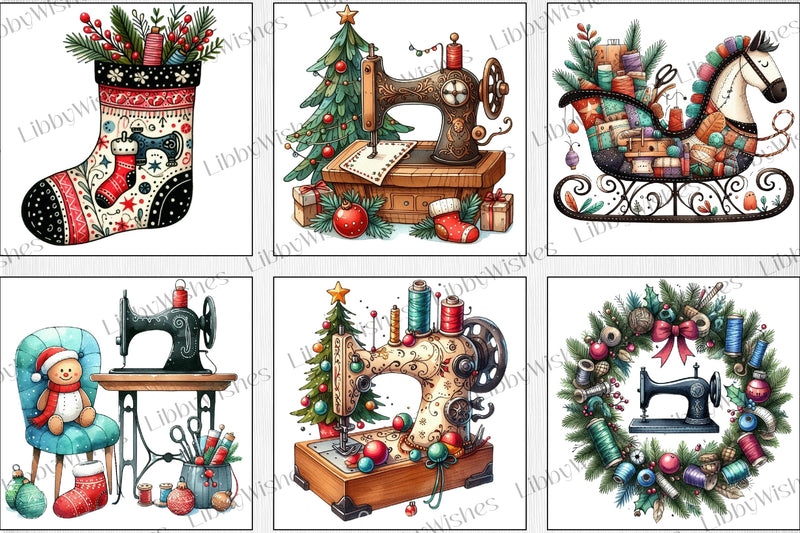 Christmas Sewing Clipart Bundle - CraftNest - Digital Crafting and Art