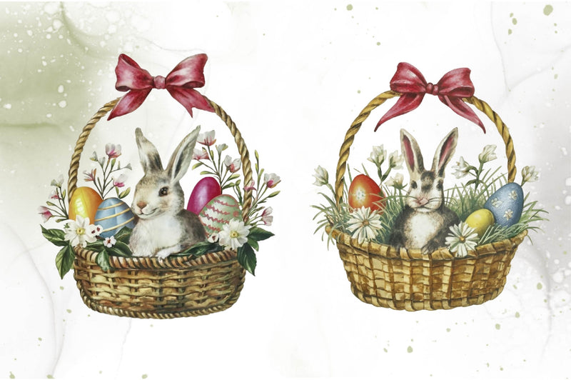 Easter Bunny Basket Clipart Bundle 2 - CraftNest - Digital Crafting and Art