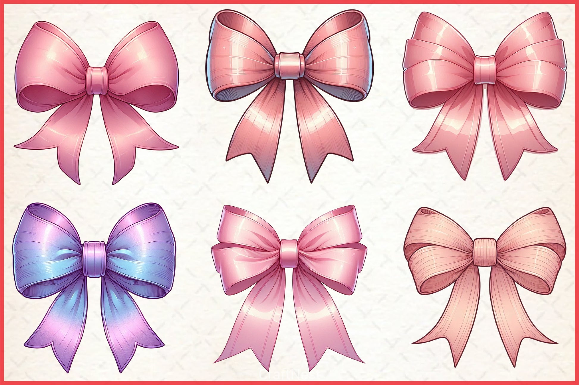 Coquette Bow Clipart Bundle 7 - CraftNest - Digital Crafting and Art