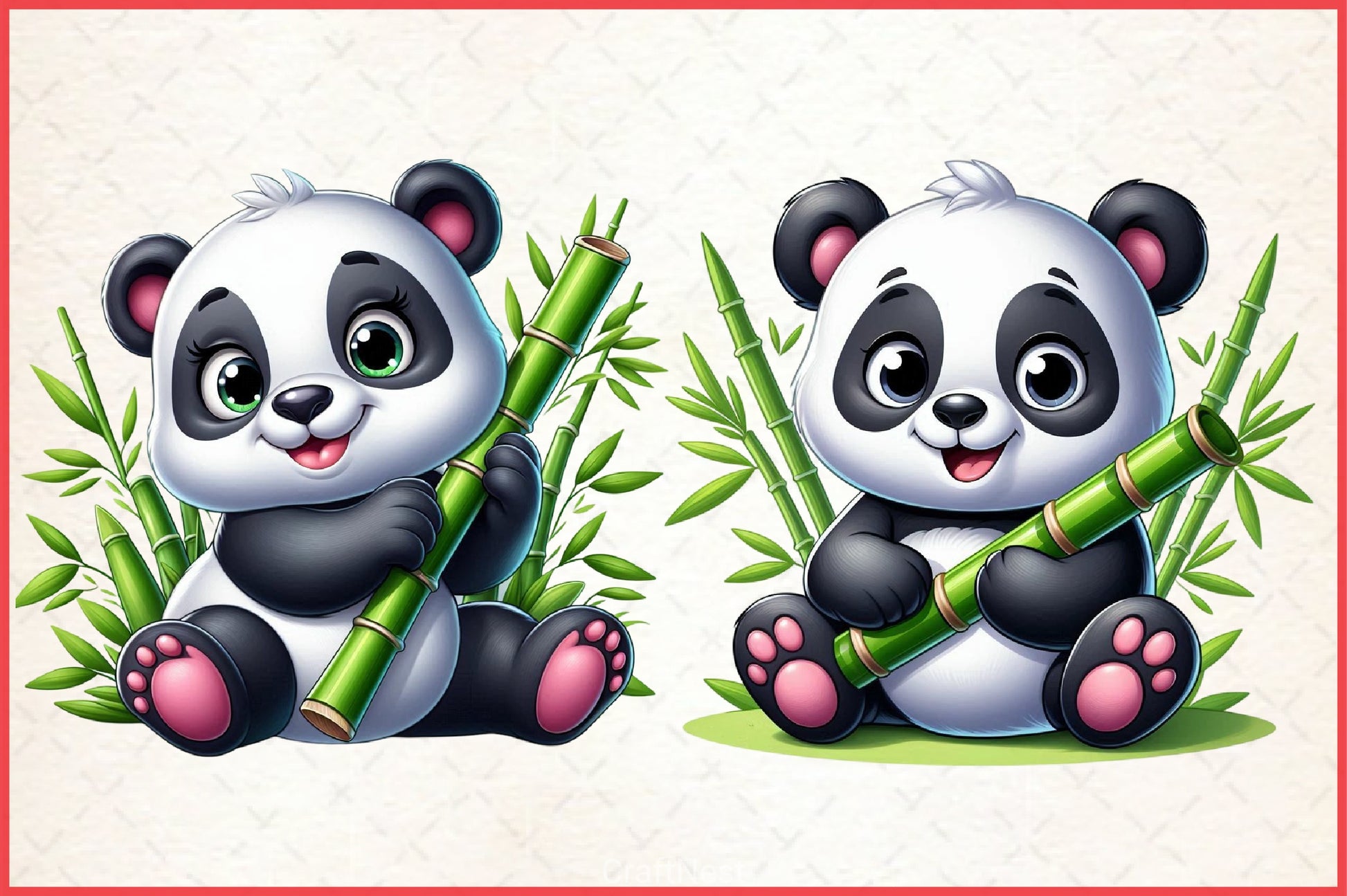 Cute Panda Clipart Bundle - CraftNest - Digital Crafting and Art