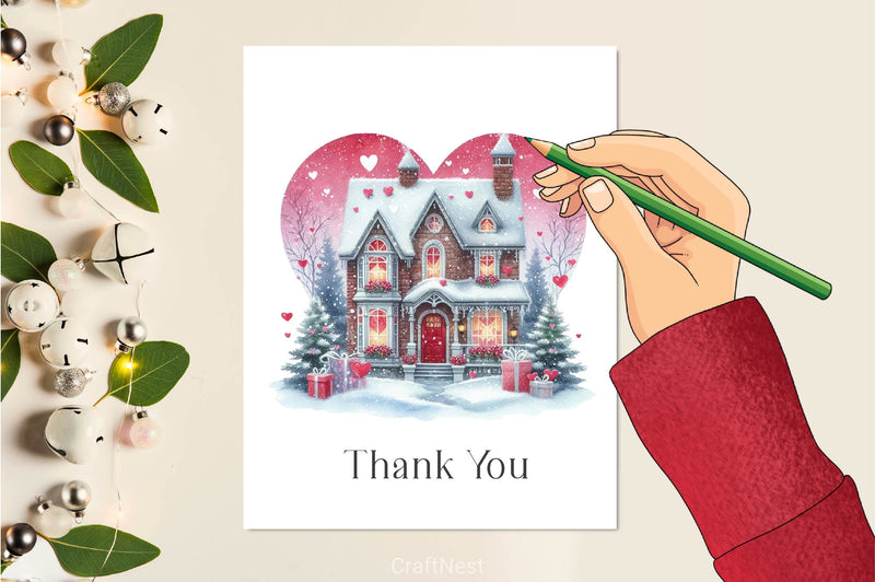 Romantic Valentines Day Cottage Clipart Bundle - CraftNest - Digital Crafting and Art