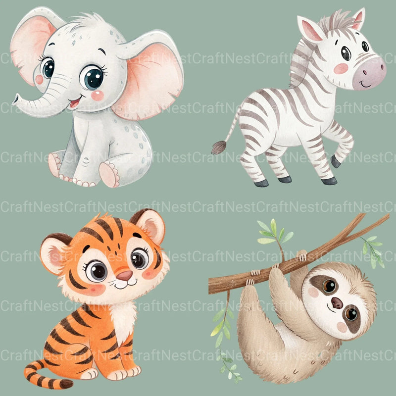 Safari Animals Clipart Bundle 5 - CraftNest - Digital Crafting and Art