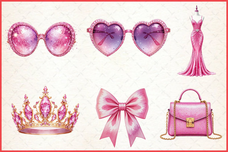 Glitter Pink Girl Clipart Bundle 3 - CraftNest - Digital Crafting and Art