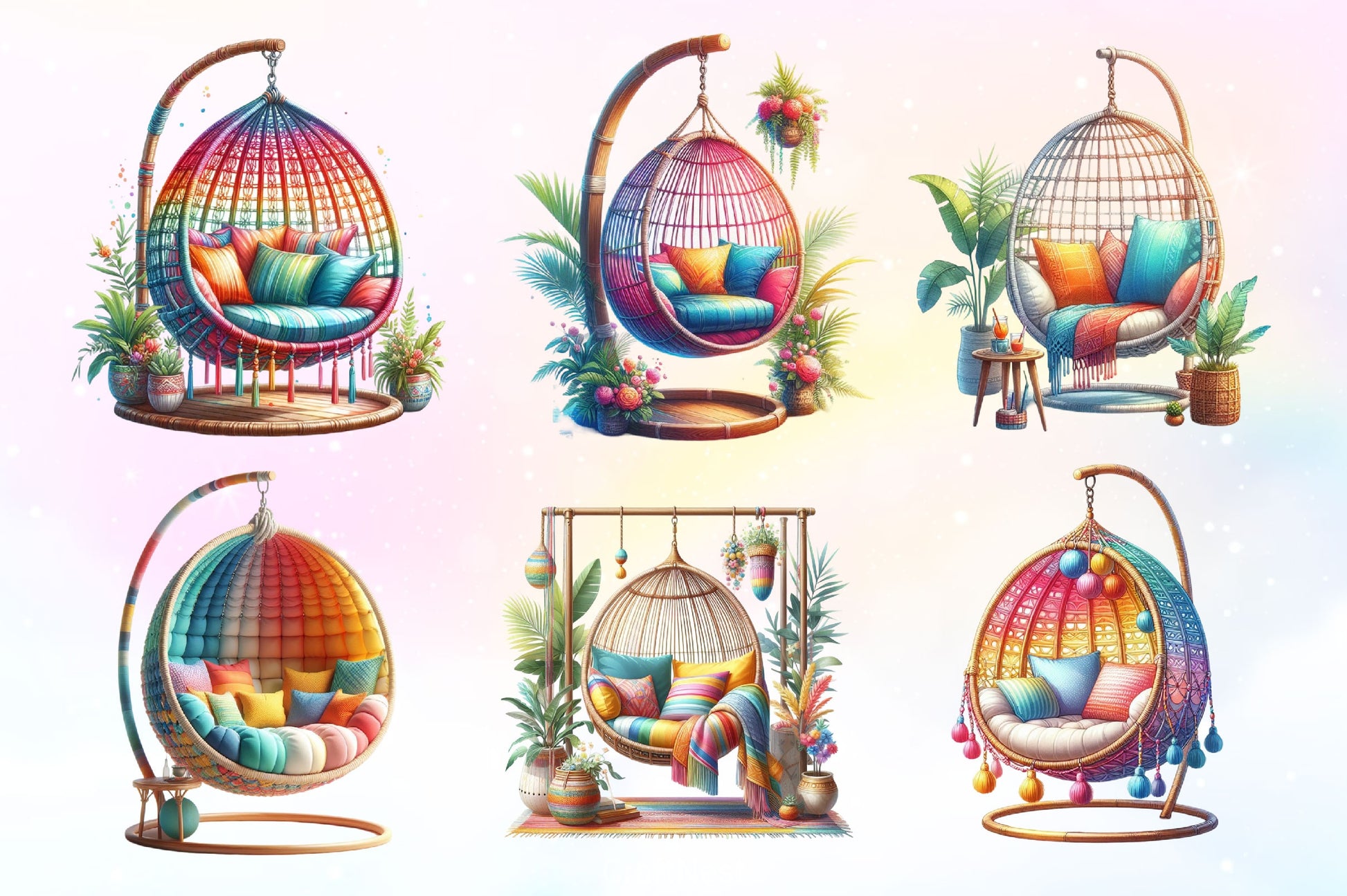 Cozy Hanging Chair Clipart Bundle - CraftNest - Digital Crafting and Art