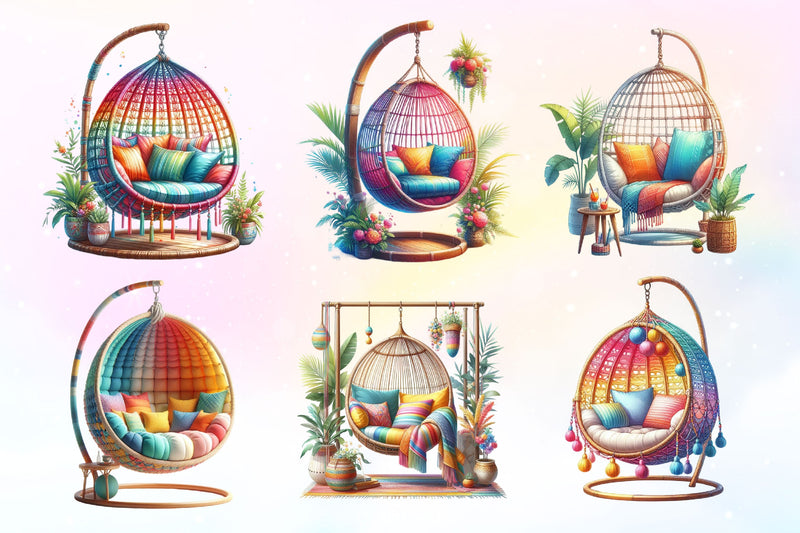 Cozy Hanging Chair Clipart Bundle - CraftNest - Digital Crafting and Art