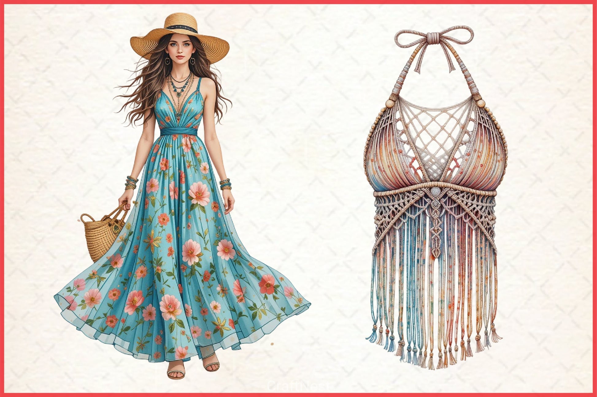 Summer Girl Fashion Clipart Bundle - CraftNest - Digital Crafting and Art