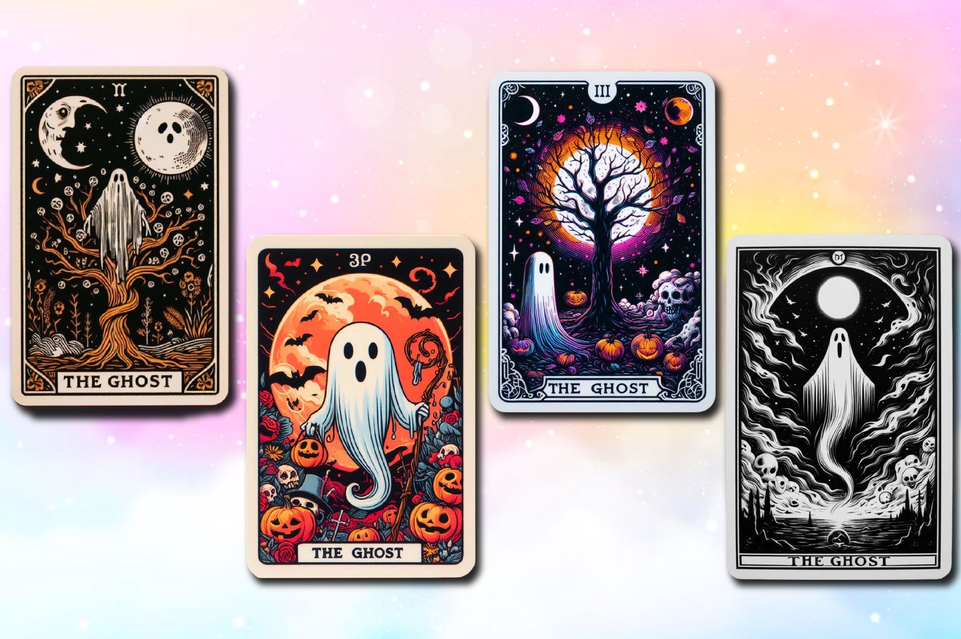 Halloween Ghost Tarot Card Clipart Bundle 2 - CraftNest - Digital Crafting and Art