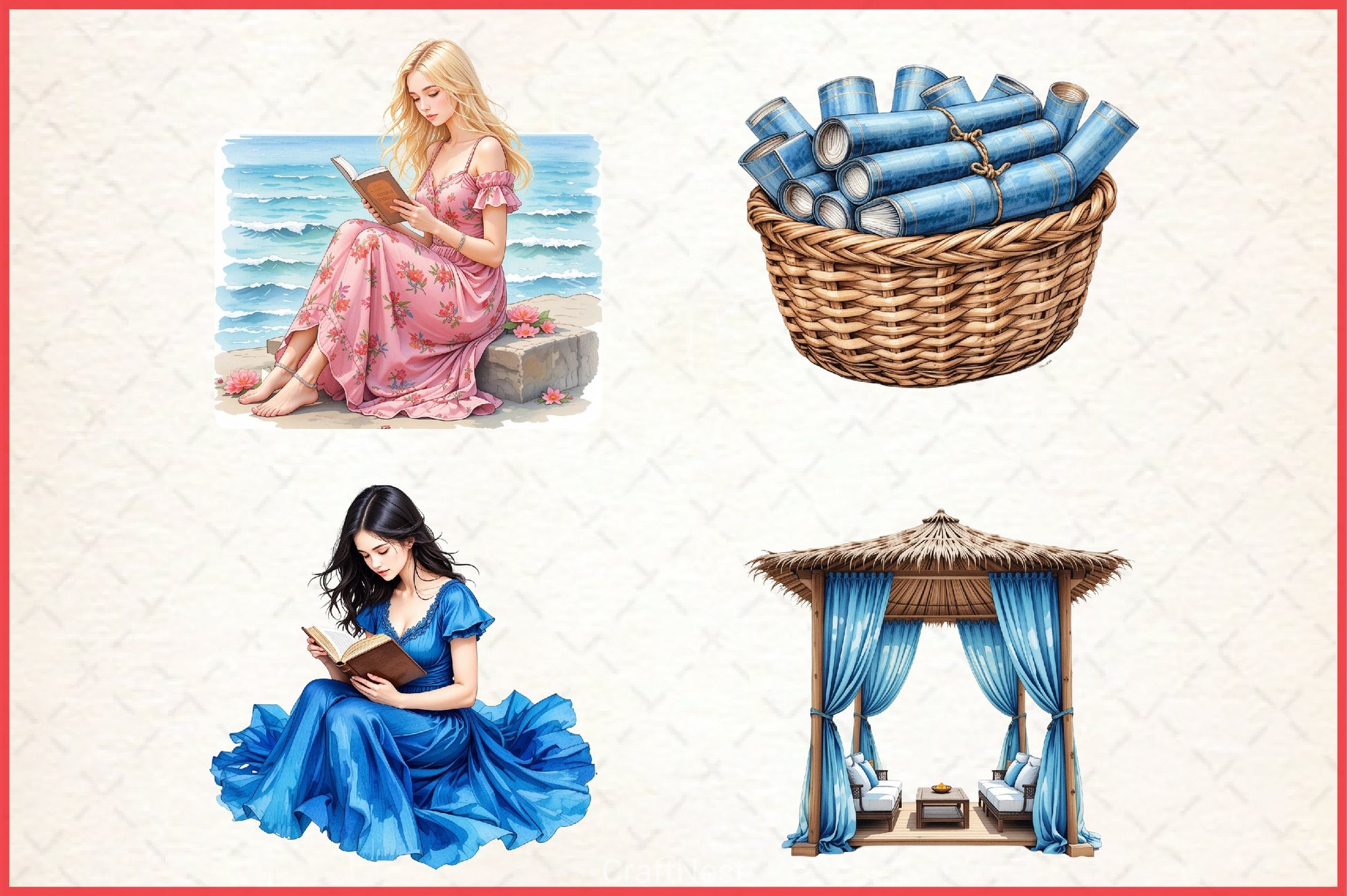 Summer Reading Clipart Bundle - CraftNest - Digital Crafting and Art