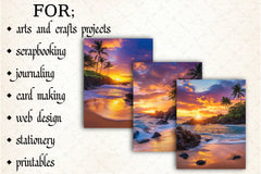 Sunset Beach Digital Paper - CraftNest - Digital Crafting and Art