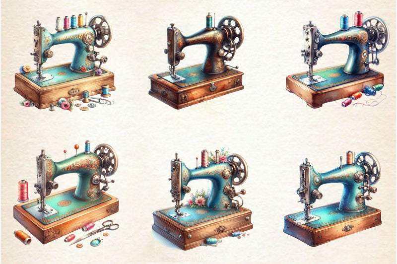 Vintage Sewing Machines Clipart Bundle 2 - CraftNest - Digital Crafting and Art