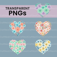 Flower Heart Clipart Bundle - CraftNest - Digital Crafting and Art