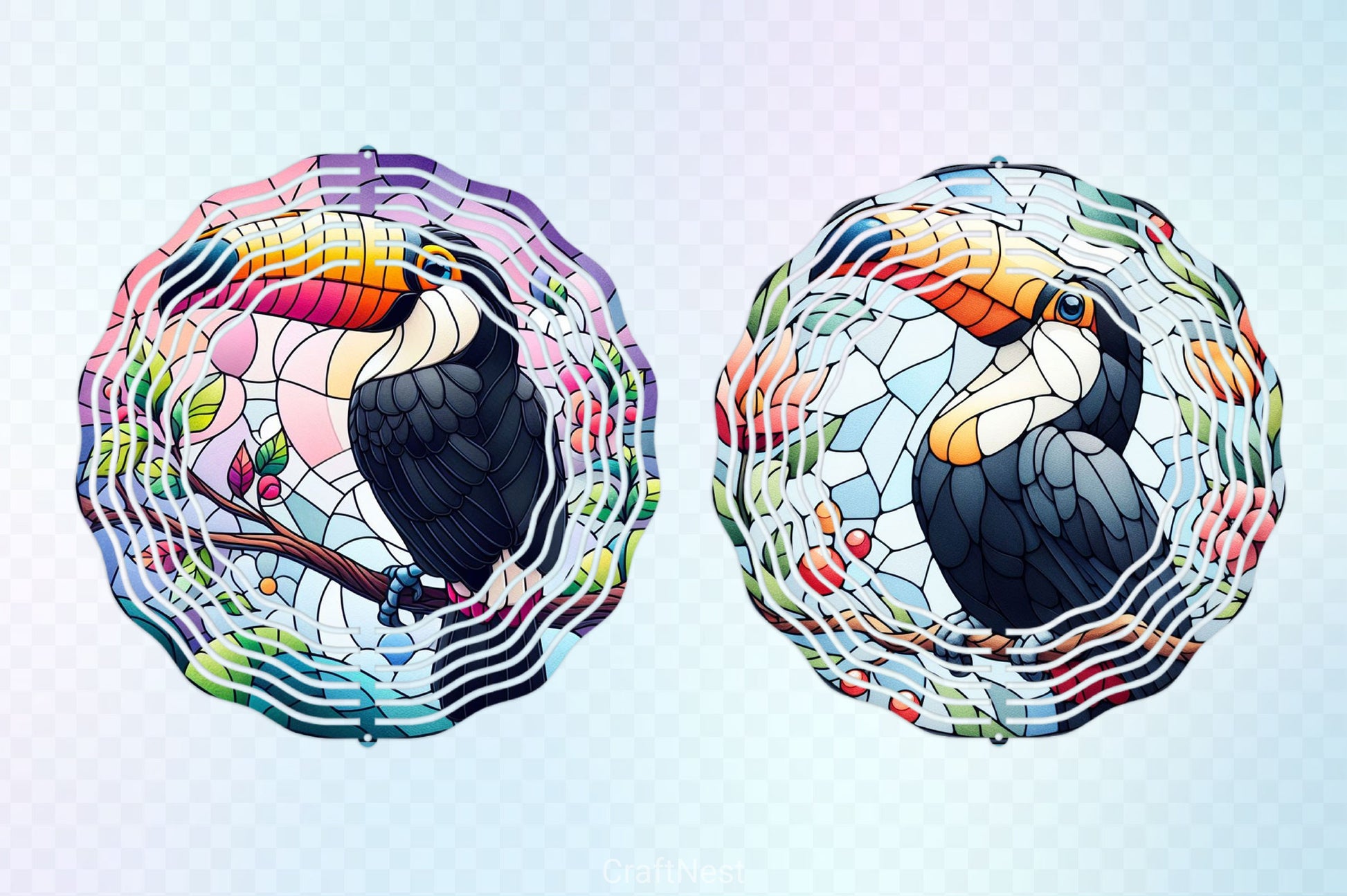 Toucan Bird Stained Glass Clipart Bundle - CraftNest - Digital Crafting and Art