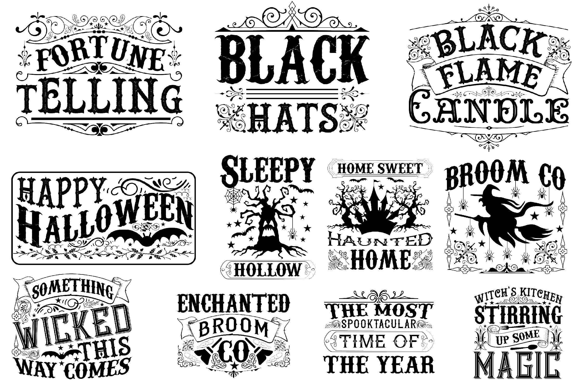 Vintage Halloween Sign SVG Bundle - CraftNest - Digital Crafting and Art