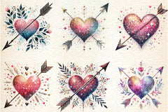 Glitter Heart Valentine Clipart Bundle - CraftNest - Digital Crafting and Art