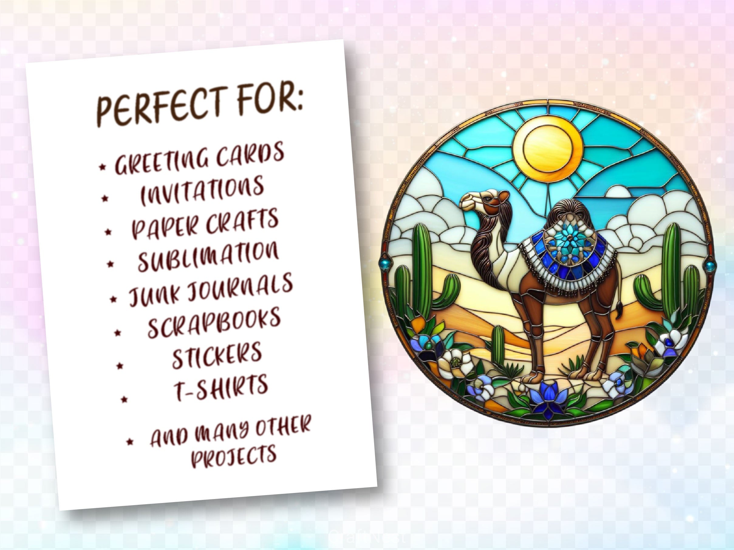 Stained Glass Camel Wind Spinner Clipart Bundle - CraftNest - Digital Crafting and Art