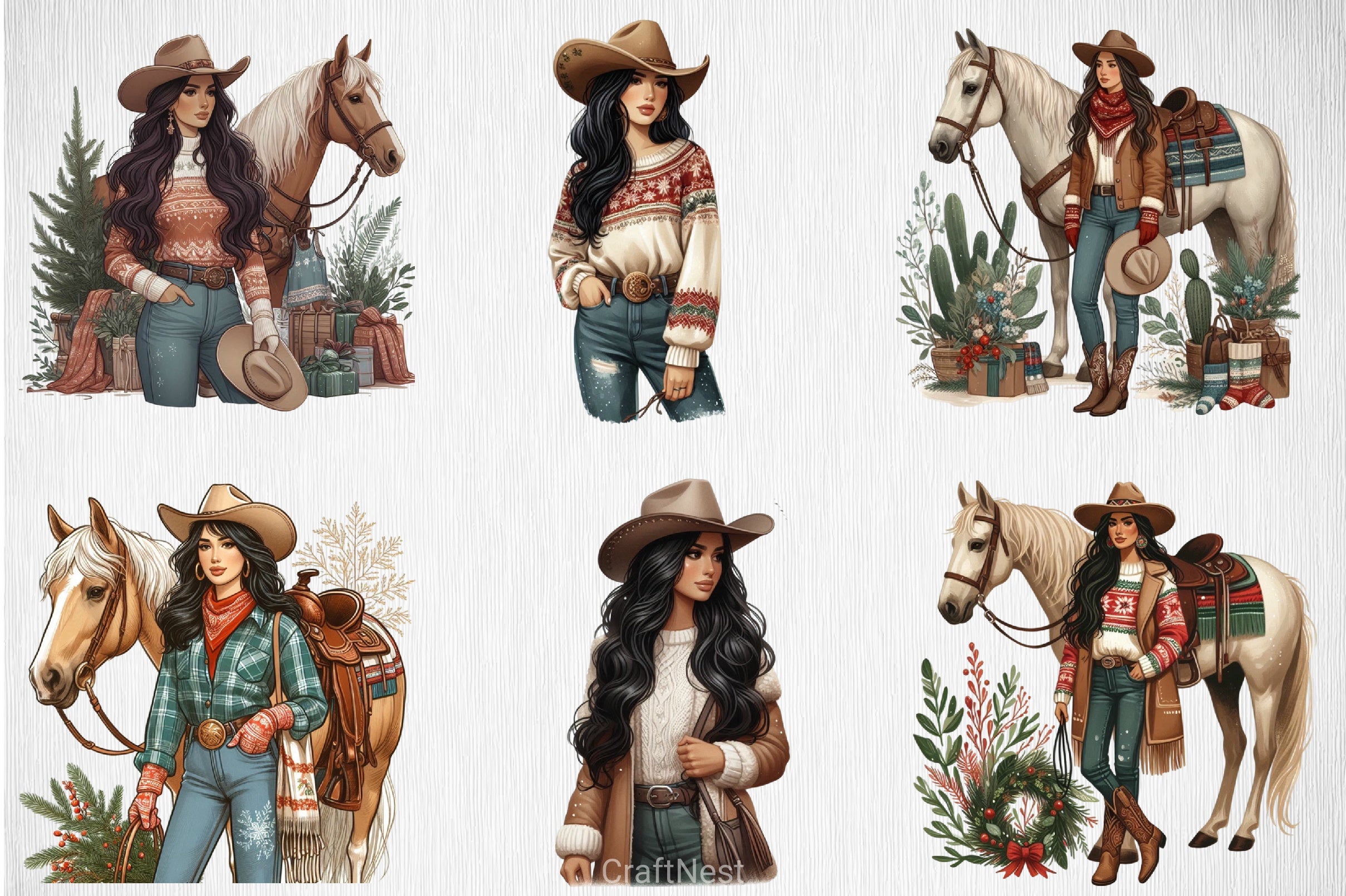 Country Girl Clipart Bundle - CraftNest - Digital Crafting and Art