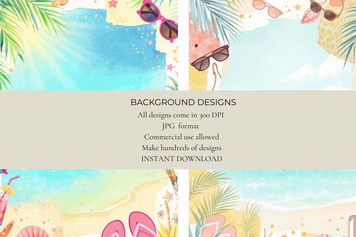 Summer Travel Junk Journal Papers