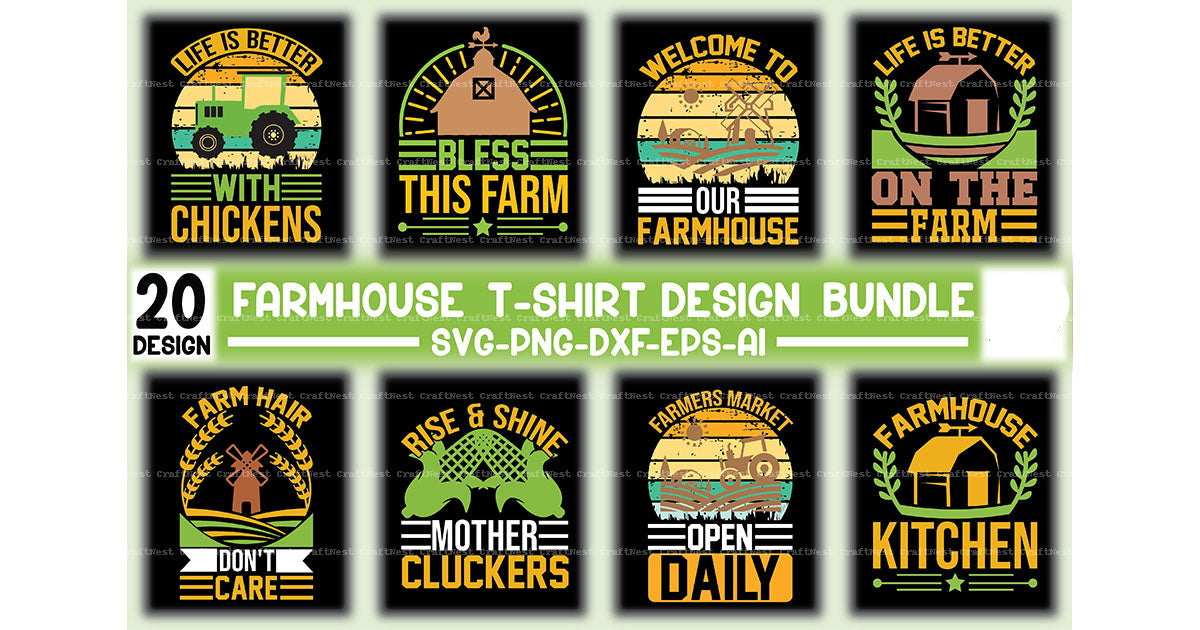 Farmhouse T-Shirt Design SVG Bundle