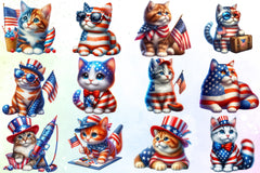 4th of July Cat & Dog Clipart Bundle - CraftNest - Digital Crafting and Art