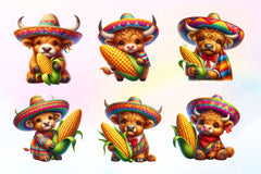 Cinco De Mayo Highland Cow Clipart Bundle 2 - CraftNest - Digital Crafting and Art