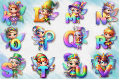 Mardi Gras Fairy Alphabet Clipart Bundle - CraftNest - Digital Crafting and Art