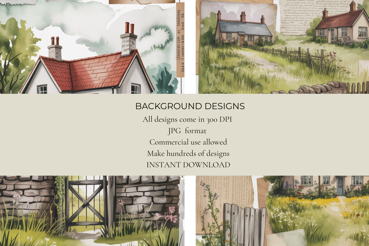 British Countryside Junk Journal Papers