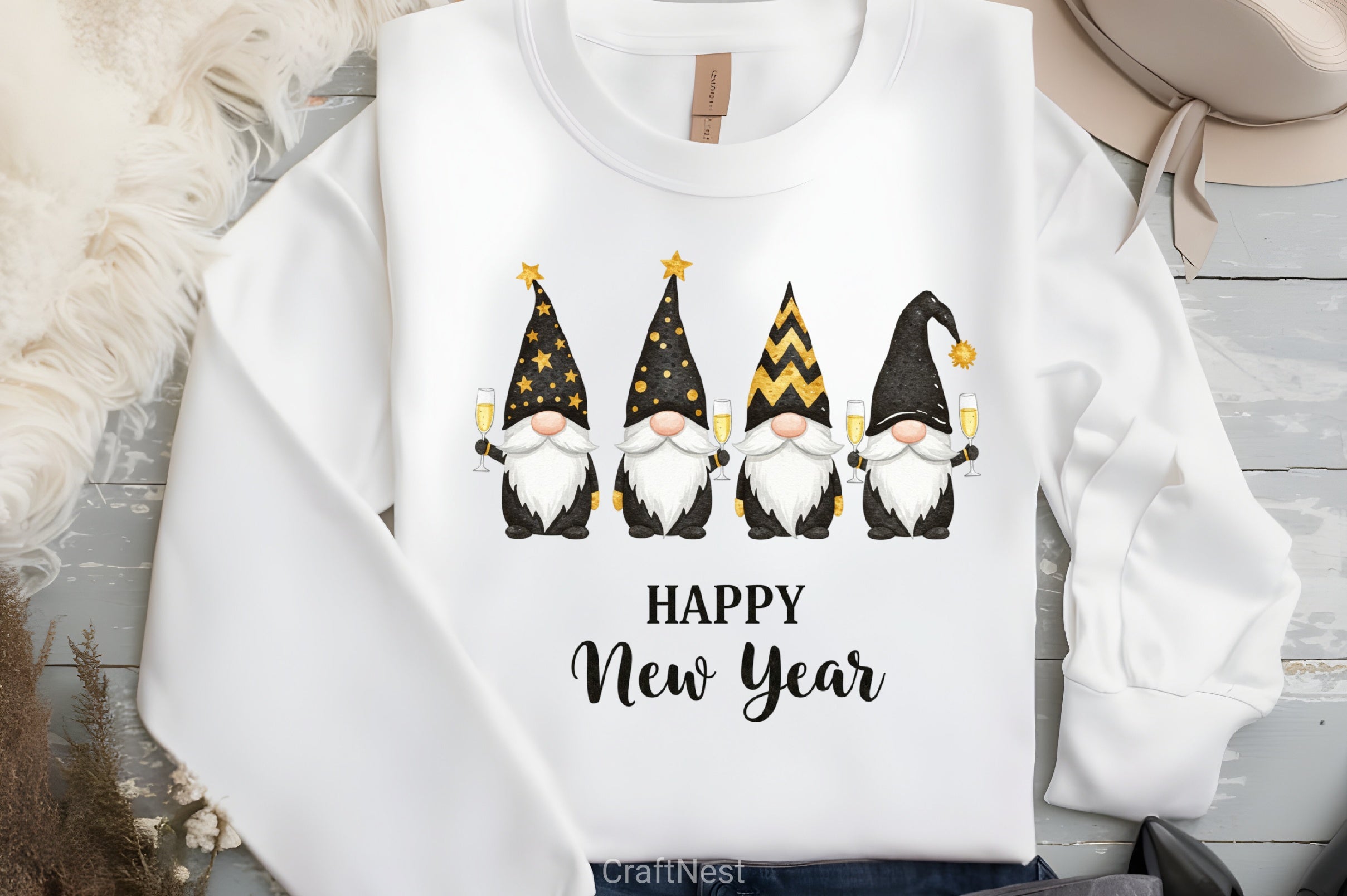 New Year Gnomes 2025 Clipart Bundle - CraftNest - Digital Crafting and Art