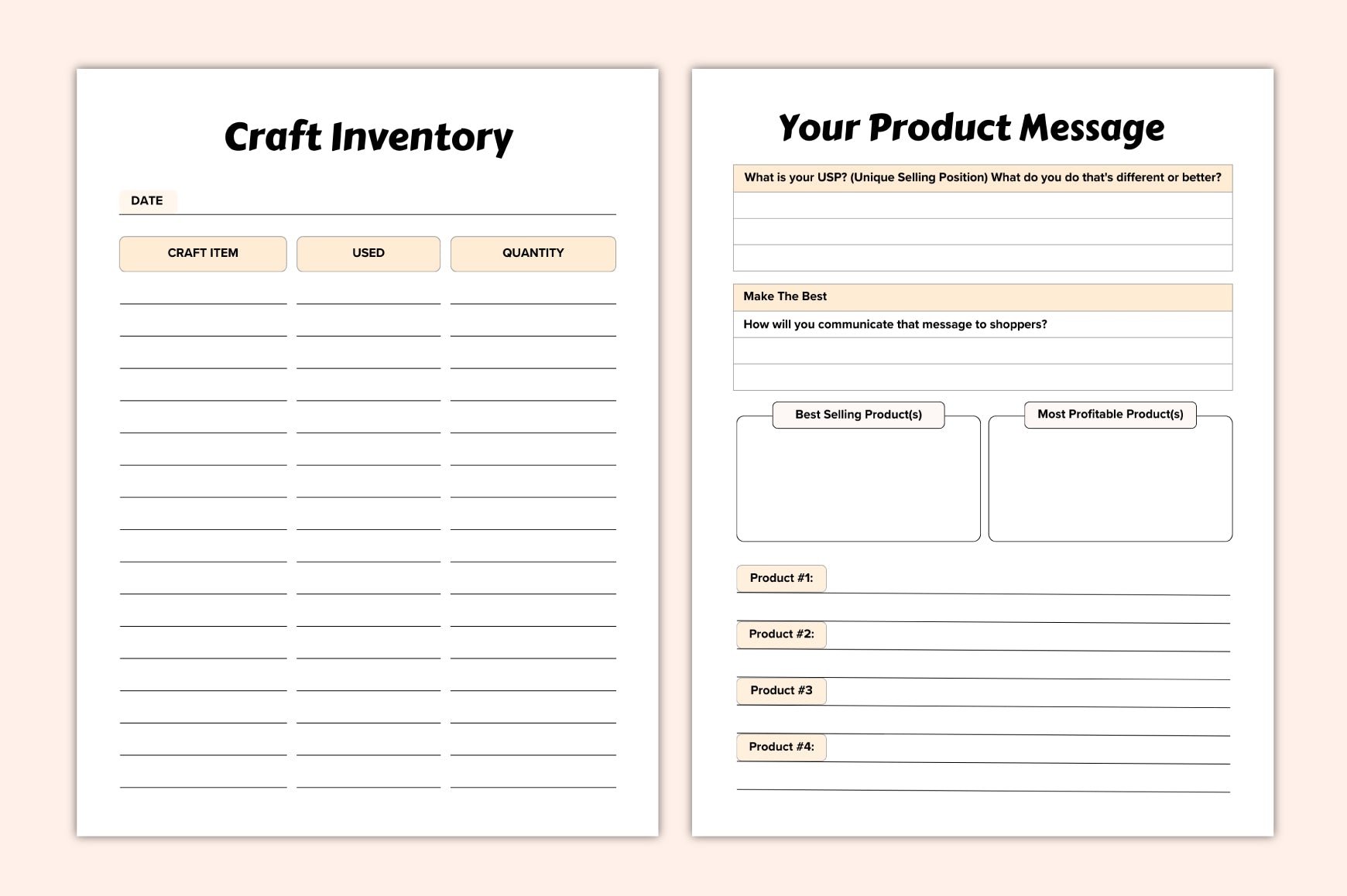 Craft Seller Business Planner