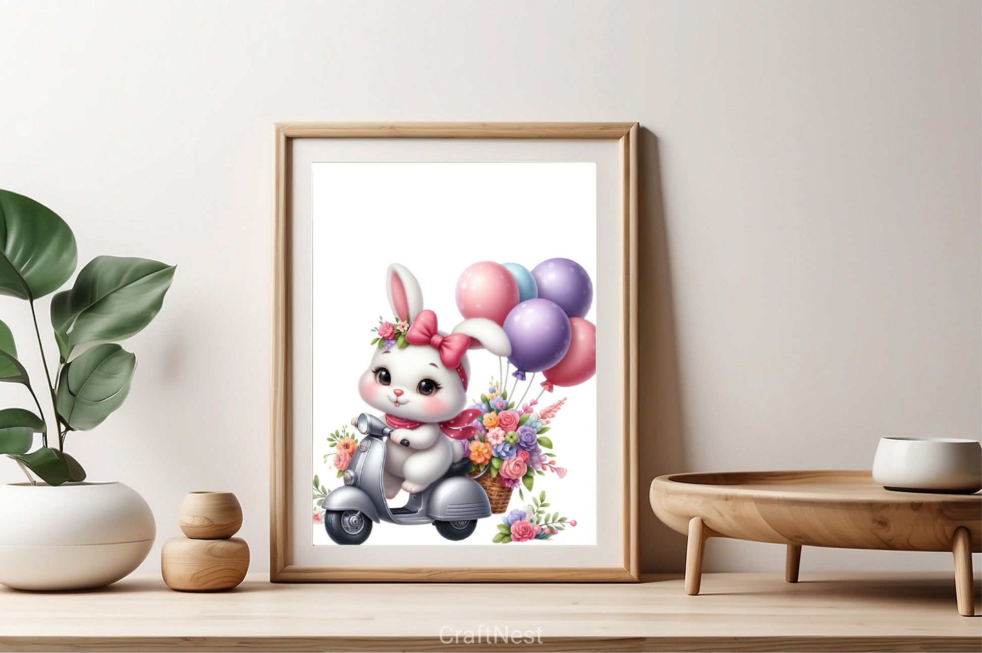 Cute Bunny Scooter Clipart Bundle - CraftNest - Digital Crafting and Art
