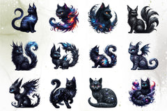 Dark Fairy Cat Clipart Bundle - CraftNest - Digital Crafting and Art