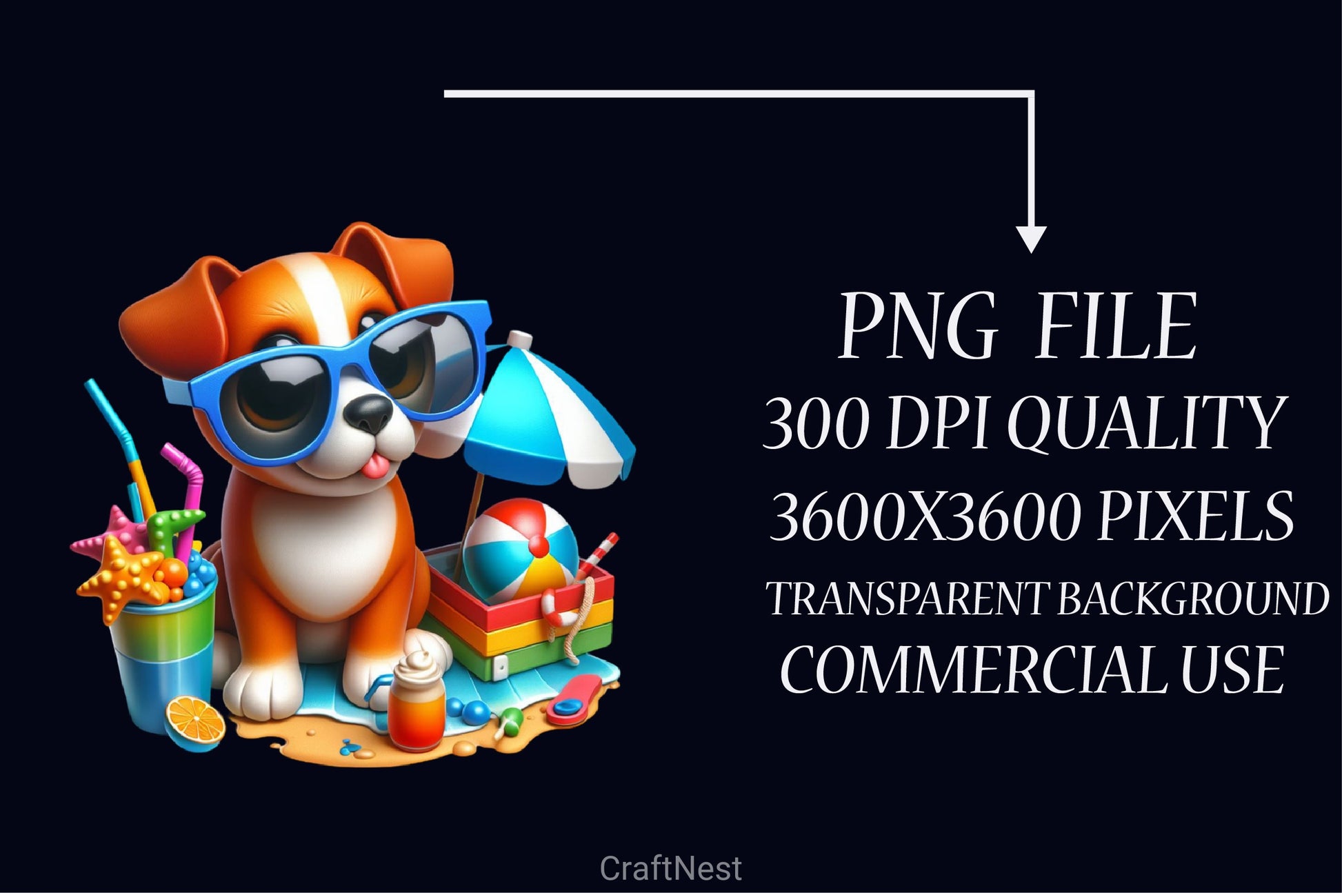 Summer Beach Dogs Clipart Bundle - CraftNest - Digital Crafting and Art