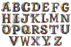 Mardi Gras Alphabet Clipart Bundle 2 - CraftNest - Digital Crafting and Art